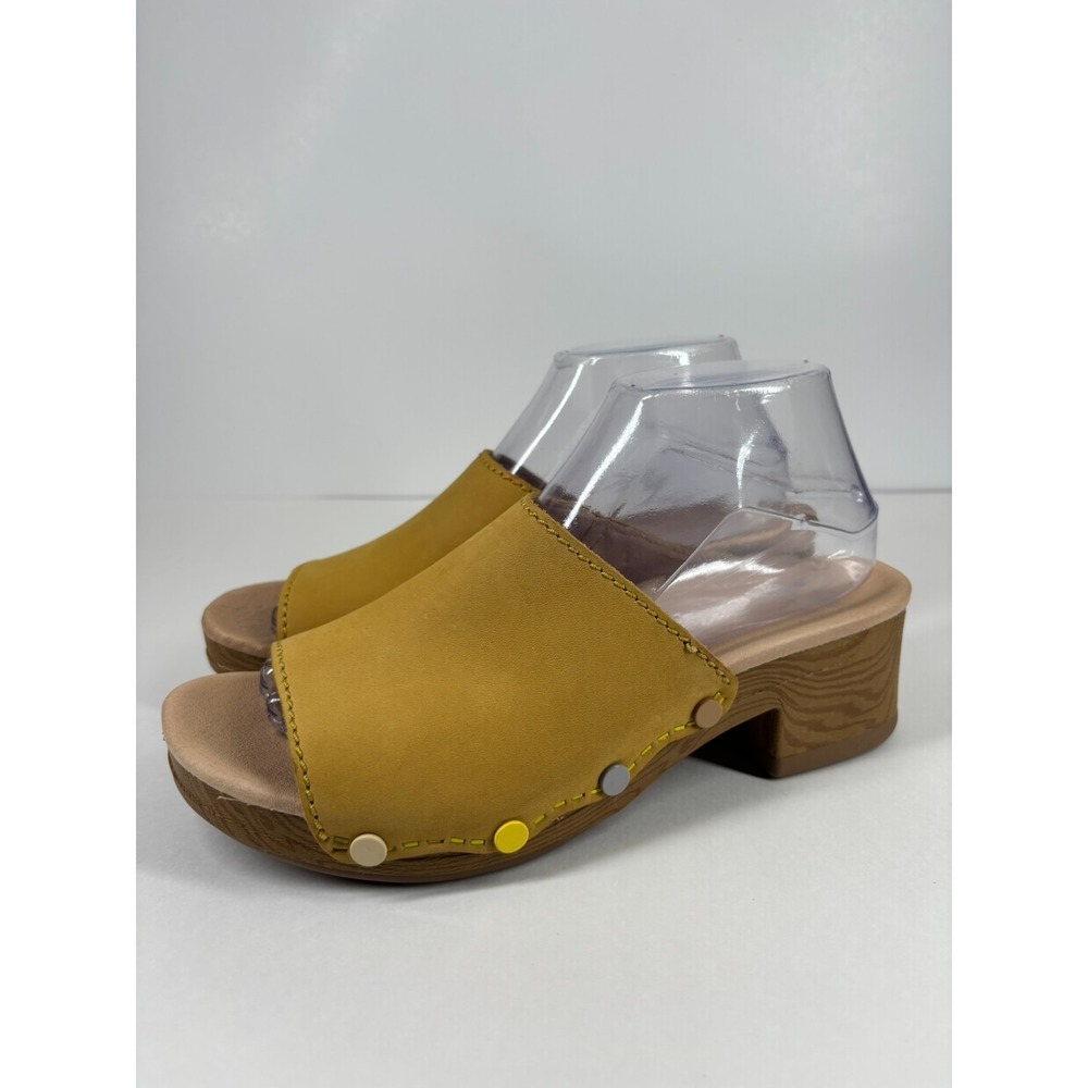 Dansko Yellow Leather Open-Toe Clog Sandals